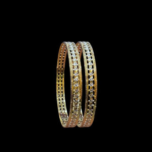 Elegant Diamond Gold Bangles Pair
