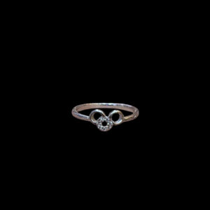 Dainty Diamond Bow Silver Ring