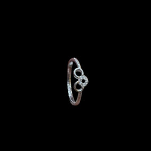 Dainty Diamond Bow Silver Ring