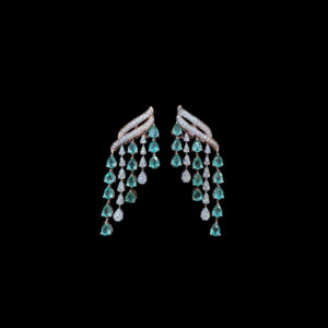 Ethereal Aqua & Diamond Chandelier Earrings