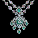 Regal Emerald & Pink Sapphire Diamond Necklace