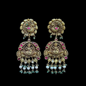 Divine Lakshmi Antique Gold Jhumka Earrings II