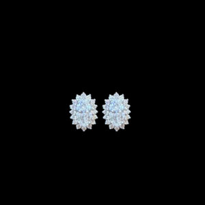 Elegant Oval Diamond Halo Studs