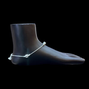 Dainty Silver Beaded Anklet