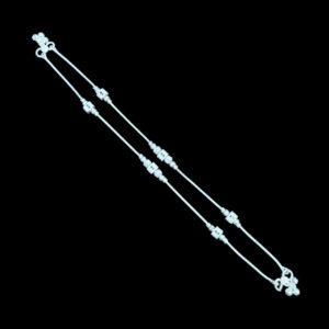 Dainty Silver Beaded Anklet