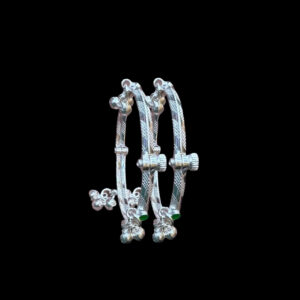 Classic Silver Bell Bangles Pair