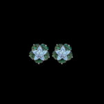Regal Emerald & Diamond Floral Studs