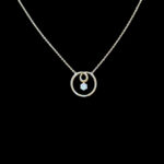 Dainty Diamond Circle Gold Pendant Chain