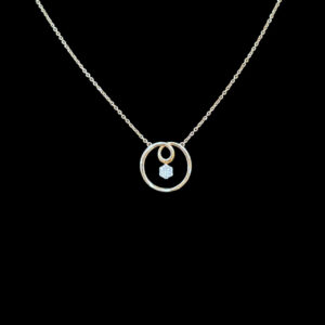 Dainty Diamond Circle Gold Pendant Chain