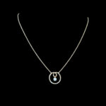 Dainty Diamond Circle Gold Pendant Chain