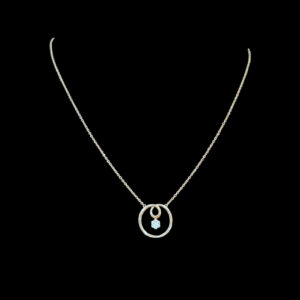 Dainty Diamond Circle Gold Pendant Chain