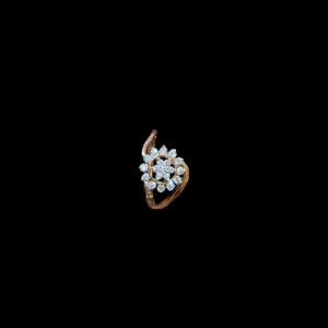 Dainty Diamond Floral Rose Gold Ring