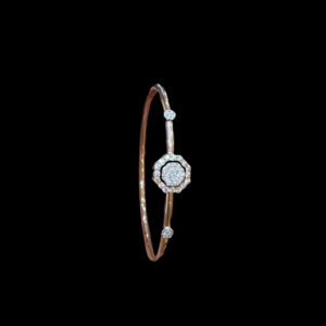 Elegant Diamond Octagon Rose Gold Bracelet