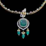 Divine Ganesha Emerald & Diamond Gold Necklace