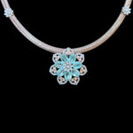 Ethereal Aquamarine Floral Gold Necklace