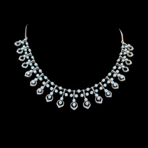 Elegant Diamond Hexagon Drop Necklace