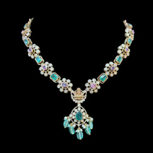 Ethereal Lakshmi Emerald & Diamond Necklace