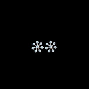 Ethereal Diamond Snowflake Stud Earrings
