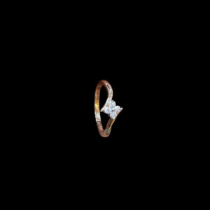 Dainty Rose Gold Two-Stone Diamond Ring