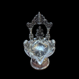 Divine Lakshmi Silver Temple Lamp