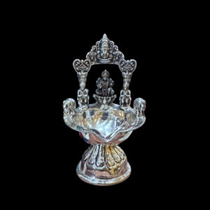 Divine Lakshmi Silver Temple Lamp