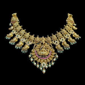 Divine Lakshmi Antique Gold Temple Necklace V