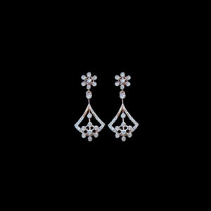 Dainty Rose Gold Diamond Drop Earrings