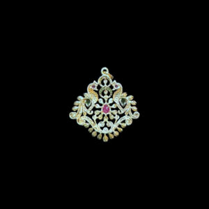 Regal Twin Peacock Diamond Pendant