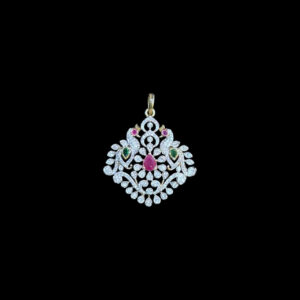 Regal Twin Peacock Diamond Pendant