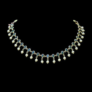 Graceful Emerald & Pearl Drop Choker