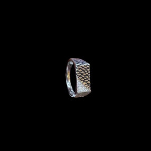 Bold Silver Textured Signet Ring