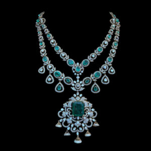 Grand Emerald & Diamond Victorian Necklace