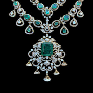 Grand Emerald & Diamond Victorian Necklace
