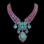 Majestic Ruby & Aquamarine Diamond Necklace