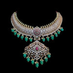 Grand Diamond & Emerald Bridal Choker Necklace