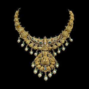 Divine Balaji & Lakshmi Antique Gold Temple Necklace
