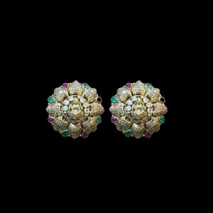 Divine Lakshmi Antique Gold Stud Earrings
