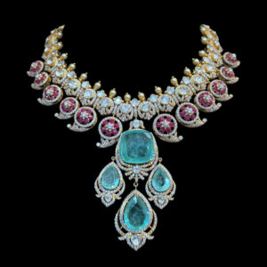 Grand Emerald & Ruby Diamond Bridal Necklace