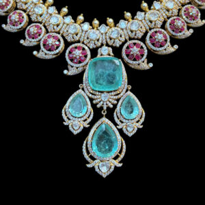 Grand Emerald & Ruby Diamond Bridal Necklace