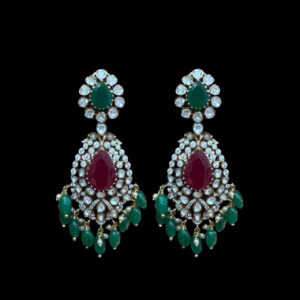Majestic Emerald & Ruby Diamond Chandelier Earrings II