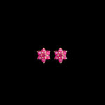 Dainty Ruby Gold Flower Stud Earrings