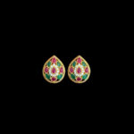 Regal Ruby & Emerald Teardrop Stud Earrings
