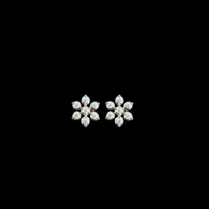 Whimsical Diamond Snowflake Stud Earrings
