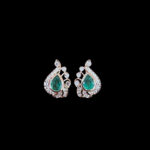 Ethereal Emerald & Diamond Paisley Stud Earrings