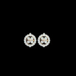 Graceful Diamond Floral Halo Stud Earrings