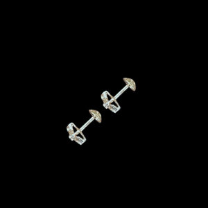 Elegant Diamond Nine-Stone Square Stud Earrings