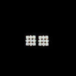 Elegant Diamond Nine-Stone Square Stud Earrings