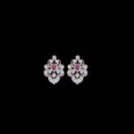 Elegant Ruby & Diamond Antique Stud Earrings