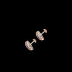 Radiant Ruby & Diamond Swirl Stud Earrings