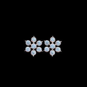 Dainty Diamond Floral Cluster Stud Earrings